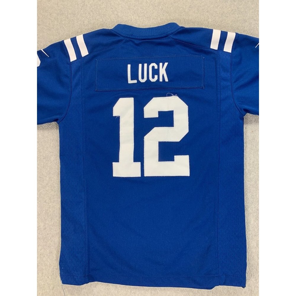Indianapolis Colts Nike On Field Replica Football Jersey (#12 Luck) Youth Large - Picture 12 of 12